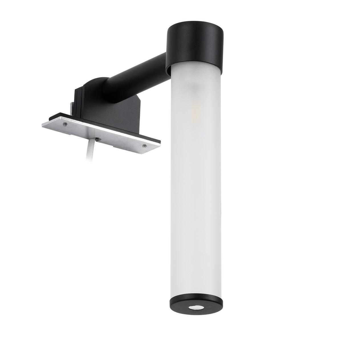 GloboStar® ELSA 60404 Μοντέρνο Φωτιστικό Τοίχου - Απλίκα Καθρέπτη Μπάνιου - Πίνακα 1 x G9 360° AC 220-240V IP44 Μ3.5 x Π13.5 x Υ20cm - Μαύρο - ledmania.gr