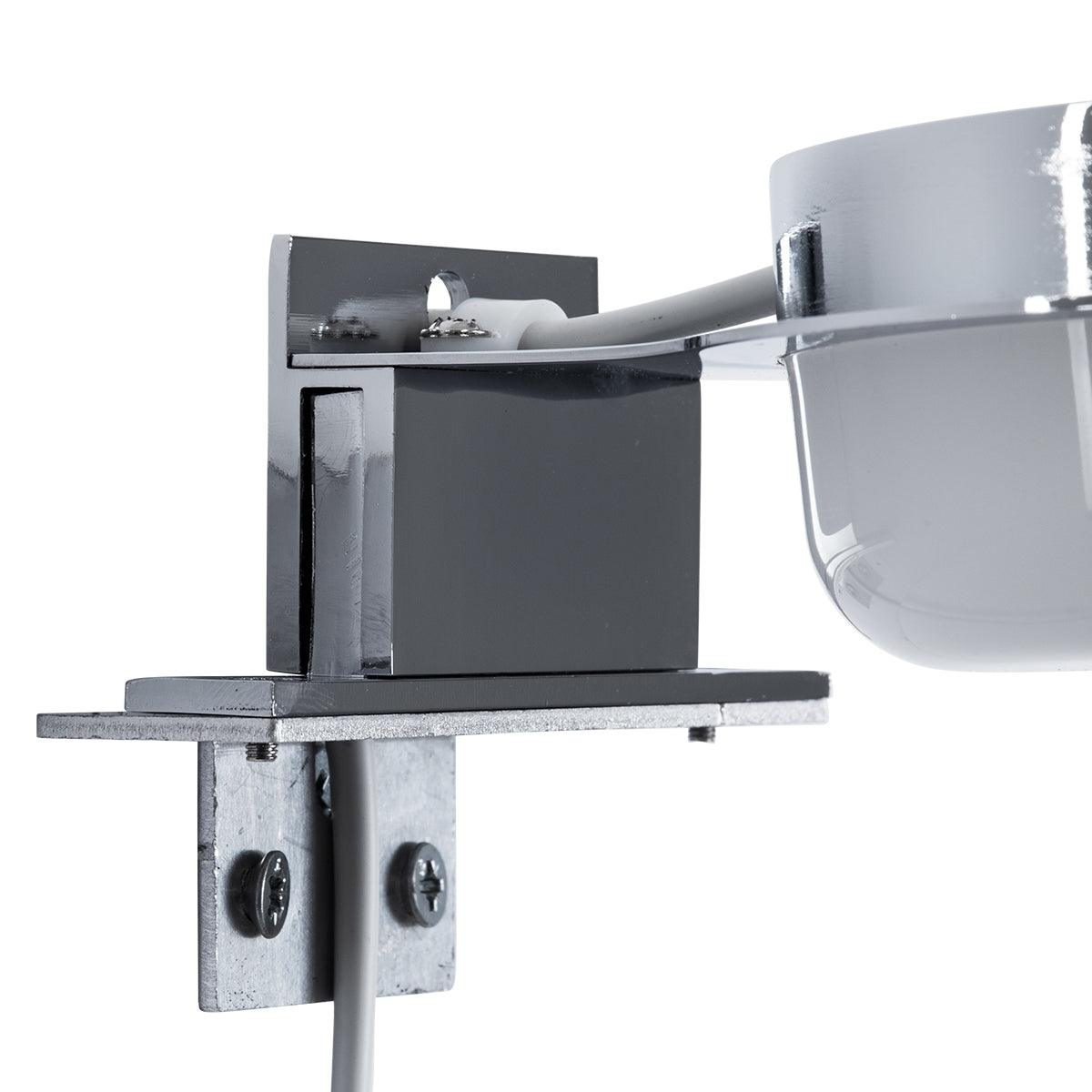 GloboStar® KIARA 60402 Μοντέρνο Φωτιστικό Τοίχου - Απλίκα Καθρέπτη Μπάνιου με 3 Τρόπους Τοποθέτησης LED 5W 560lm 120° AC 220-240V IP44 Μ10 x Π13 x Υ3cm - Φυσικό Λευκό 4500K - Χρώμιο Νίκελ - ledmania.gr