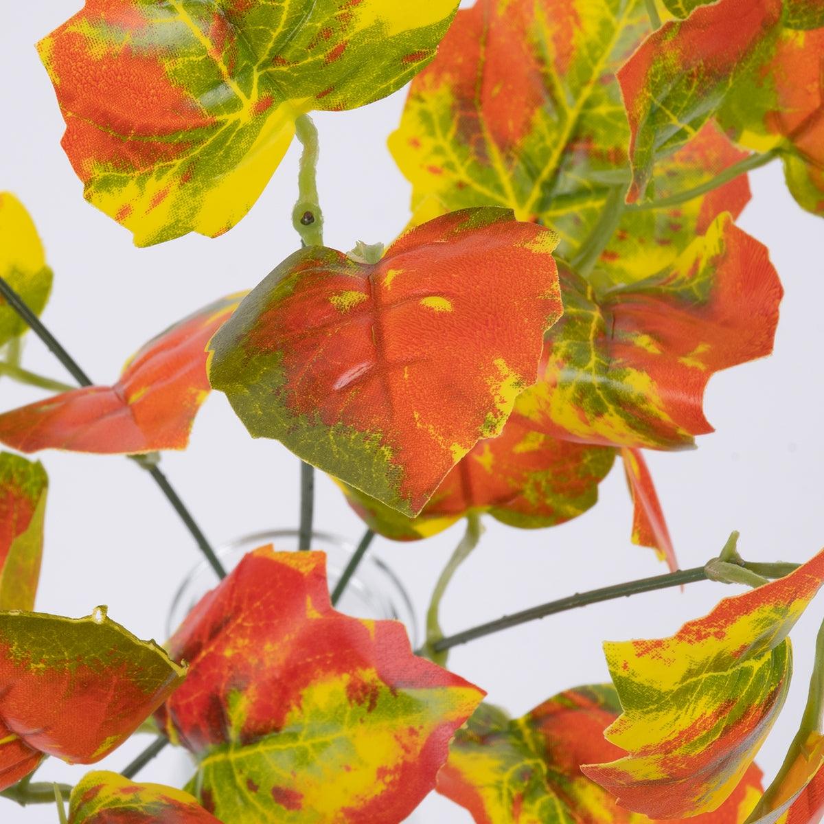 GloboStar® VIRGINIA CREEPER 78216 Τεχνητό Φυτό Παρθενόκισσος - Μπουκέτο Διακοσμητικών Φυτών - Κλαδιών με Φύλλωμα Πορτοκαλί - Κόκκινο - Πράσινο - Κίτρινο Υ35cm - ledmania.gr