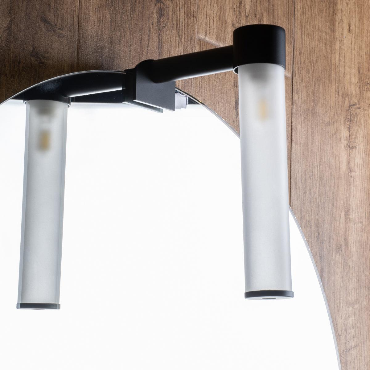 GloboStar® ELSA 60404 Μοντέρνο Φωτιστικό Τοίχου - Απλίκα Καθρέπτη Μπάνιου - Πίνακα 1 x G9 360° AC 220-240V IP44 Μ3.5 x Π13.5 x Υ20cm - Μαύρο - ledmania.gr