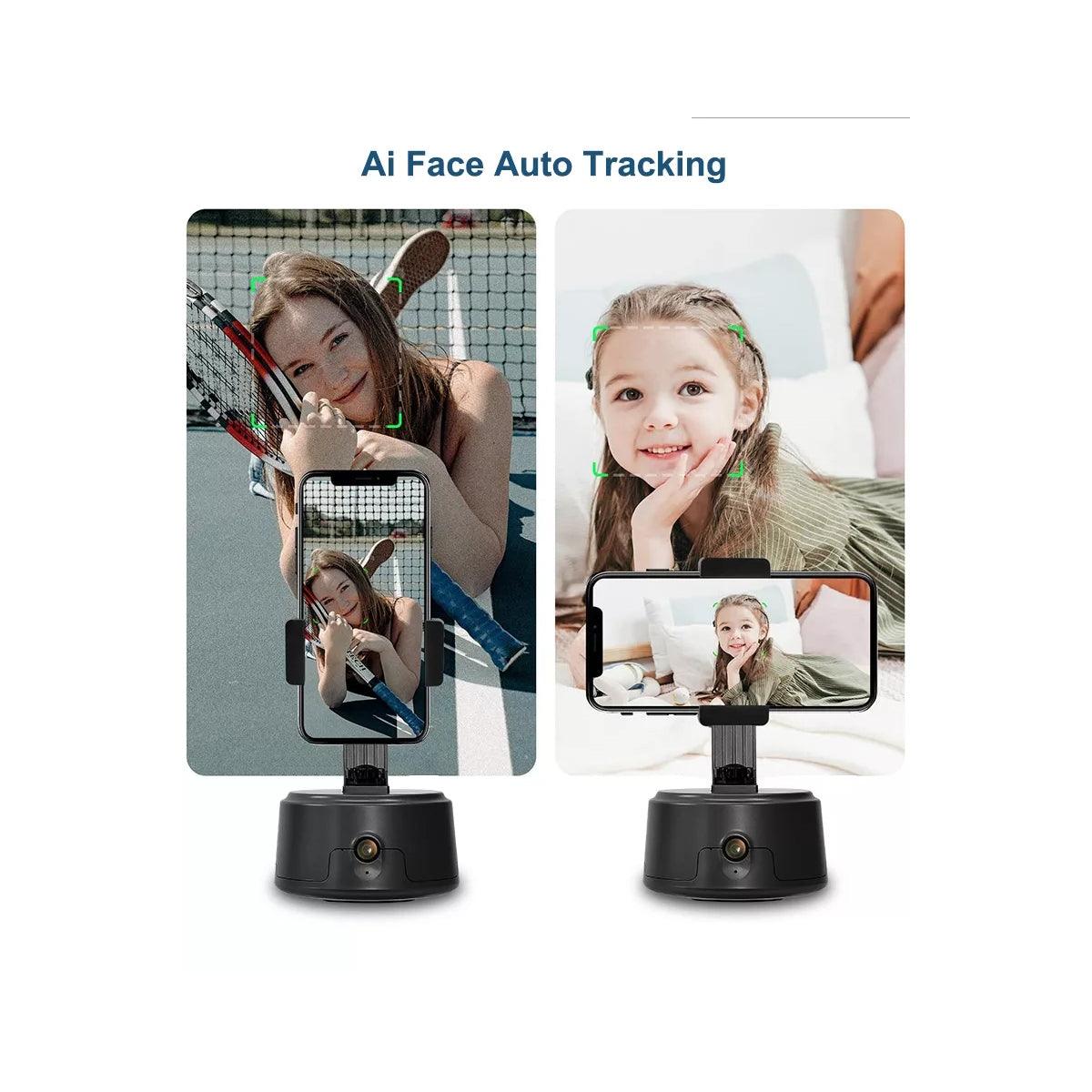 GloboStar® 86005 Following Face Auto Tracking Live Steaming Mobile Stand - Βάση Κινητού με Ανιχνευτή Κίνησης & Βάση για Τρίποδο - Μαύρο - ledmania.gr