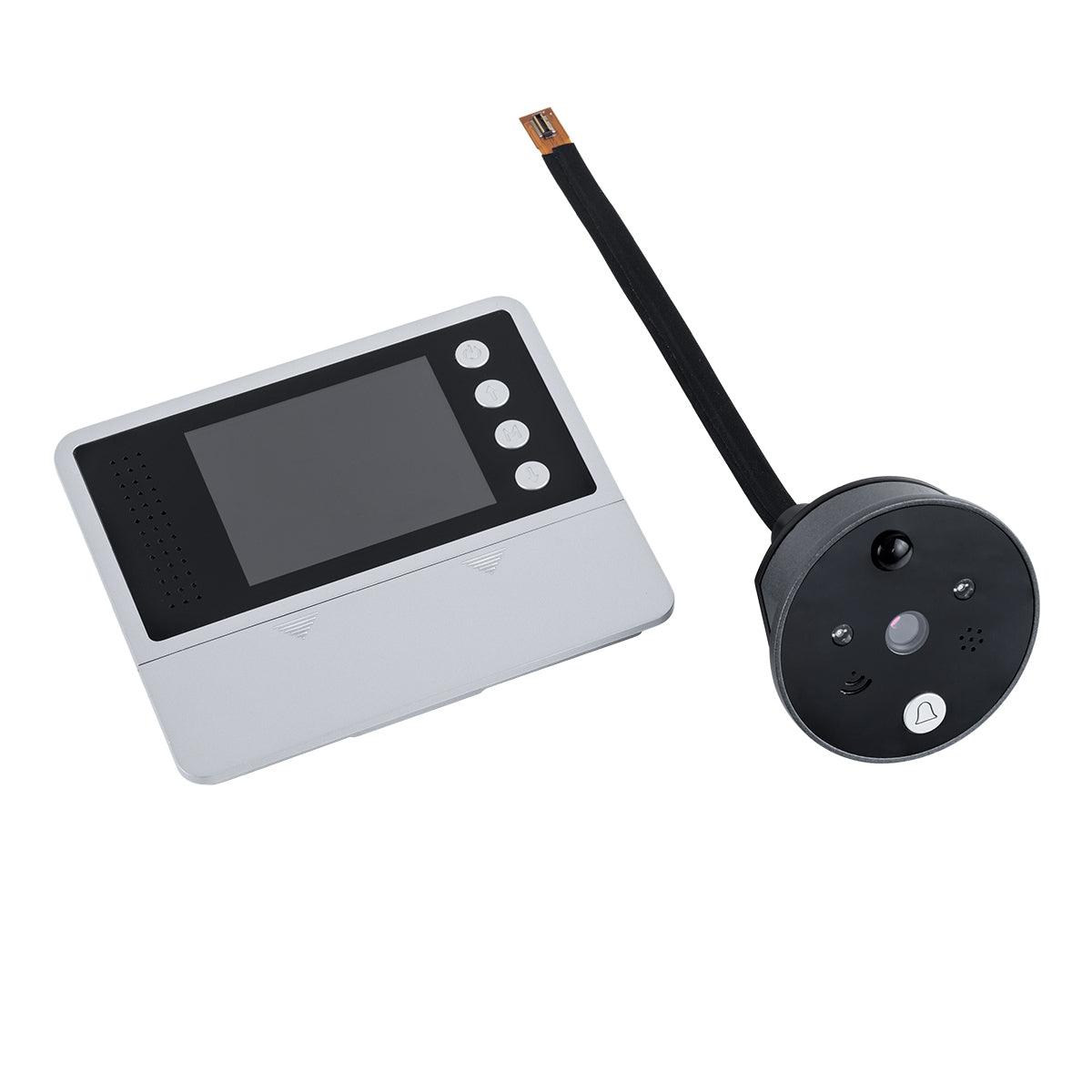 GloboStar® 86017 Ψηφιακή Έξυπνη Camera Εξώπορτας 90° Μοιρών με Έγχρωμη Οθόνη 2.8" Inches - Νυχτερινή Όραση με LED IR - Κουδούνι - Εσωτερική Μνήμη Αποθήκευσης - Λειτουργεί με 4 Μπαταρίες AAA - ledmania.gr