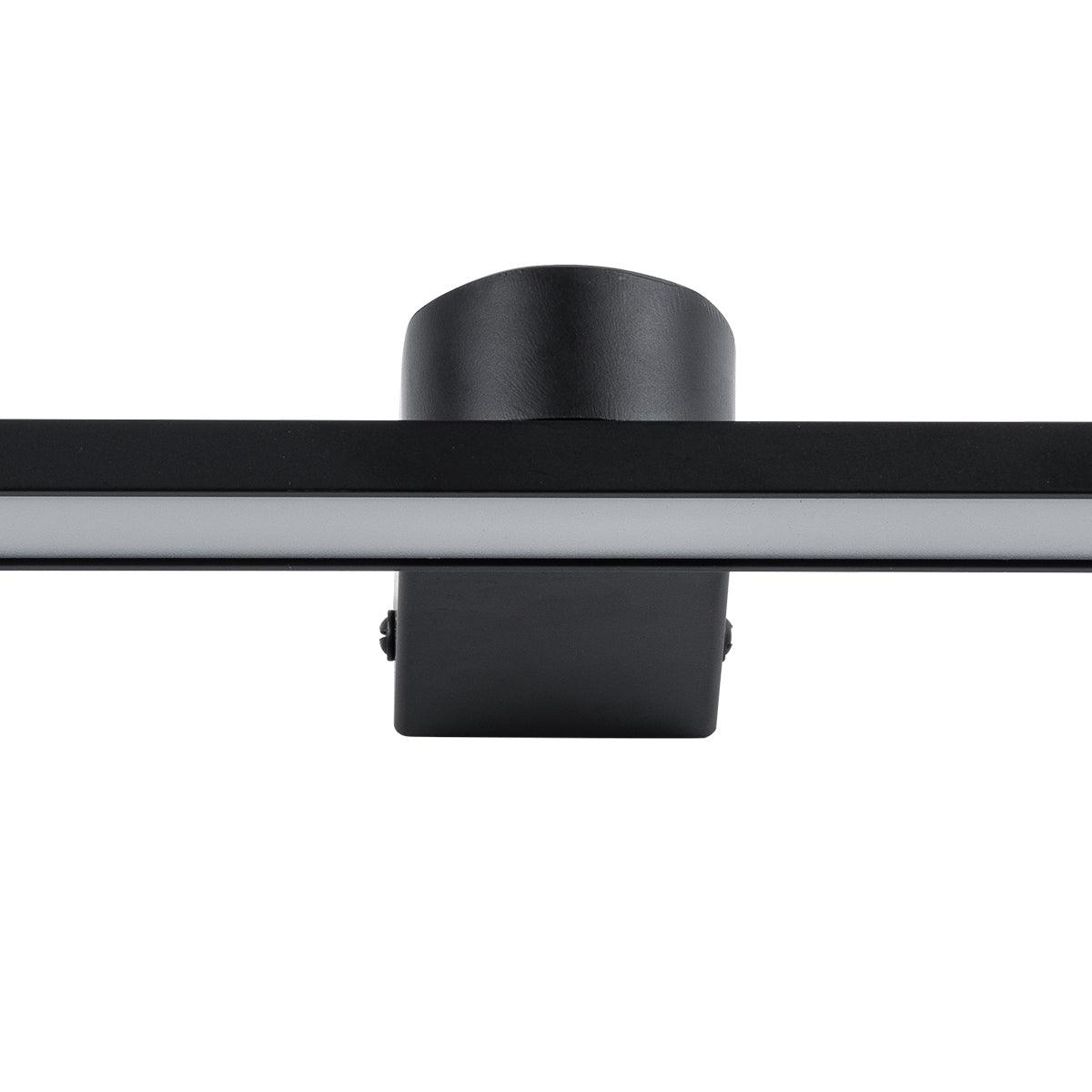 GloboStar® MEGAN 60448 Μοντέρνο Φωτιστικό Τοίχου - Απλίκα Καθρέπτη Μπάνιου - Πίνακα LED 12W 1400lm 120° AC 220-240V IP44 Μ60 x Π12 x Υ4cm - Φυσικό Λευκό 4500K - Μαύρο - ledmania.gr