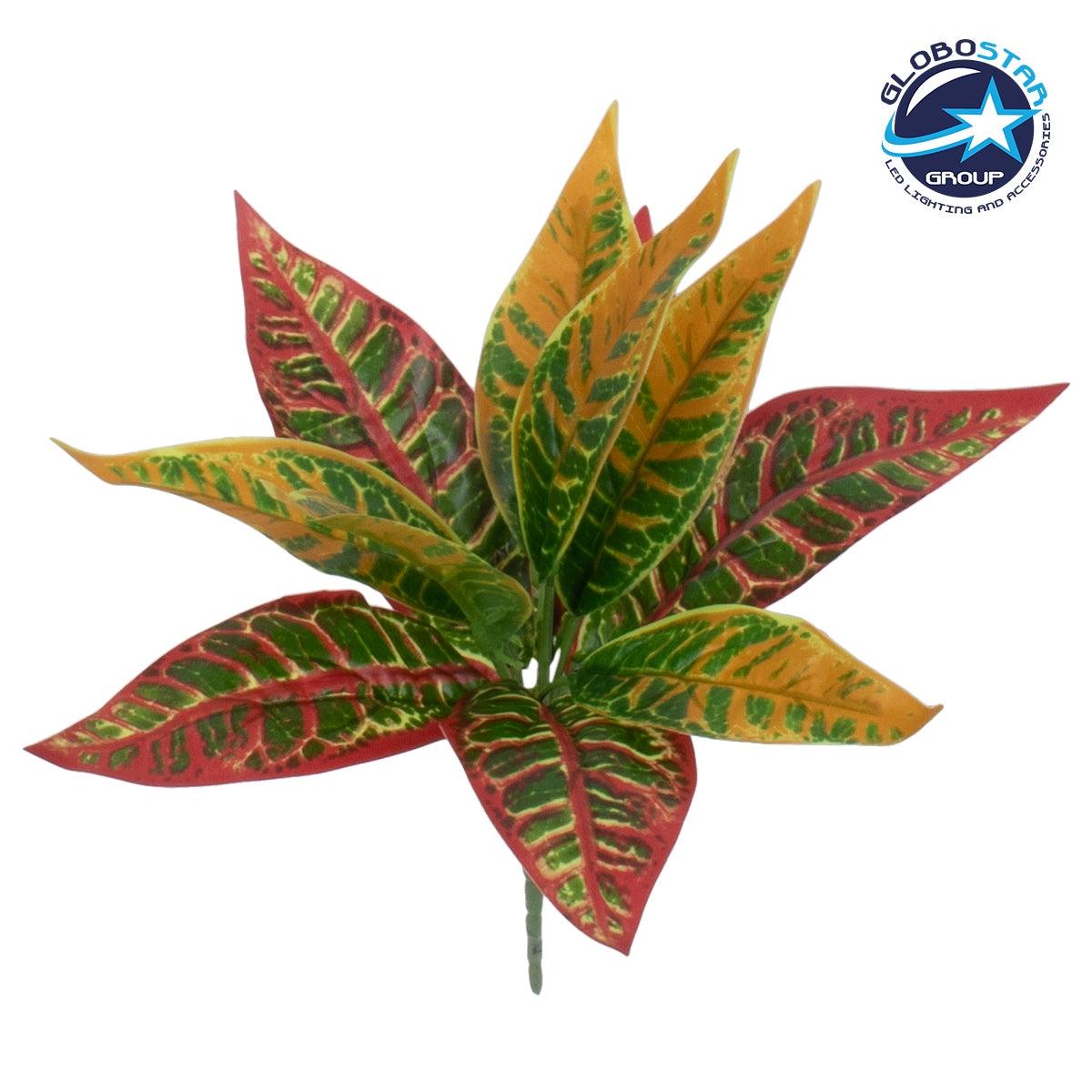 GloboStar® RED AGLAONEMA 78275 Τεχνητό Φυτό Αγλαόνημα Κοκκ. - Μπουκέτο Διακοσμητικών Φυτών - Κλαδιών με Φύλλωμα Πράσινο - Πορτοκαλί - Κόκκινο Υ27cm - ledmania.gr