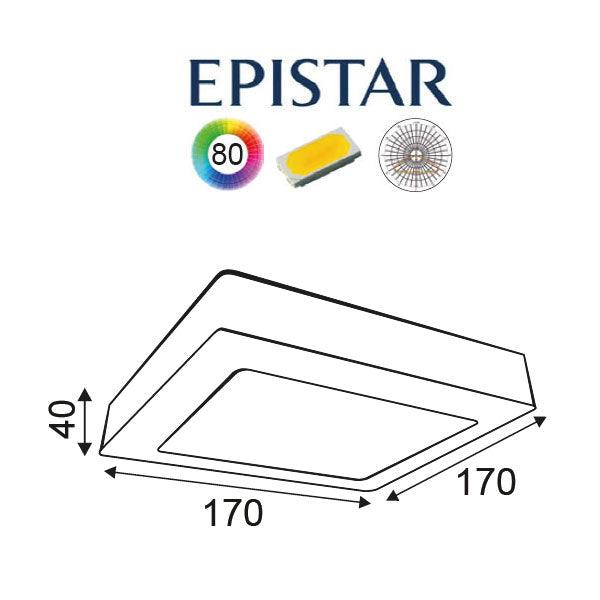 ROUND W CEIL.LED SLIMPANEL 14W 6000K 990Lm 230V 172X172 Ra80 - ledmania.gr