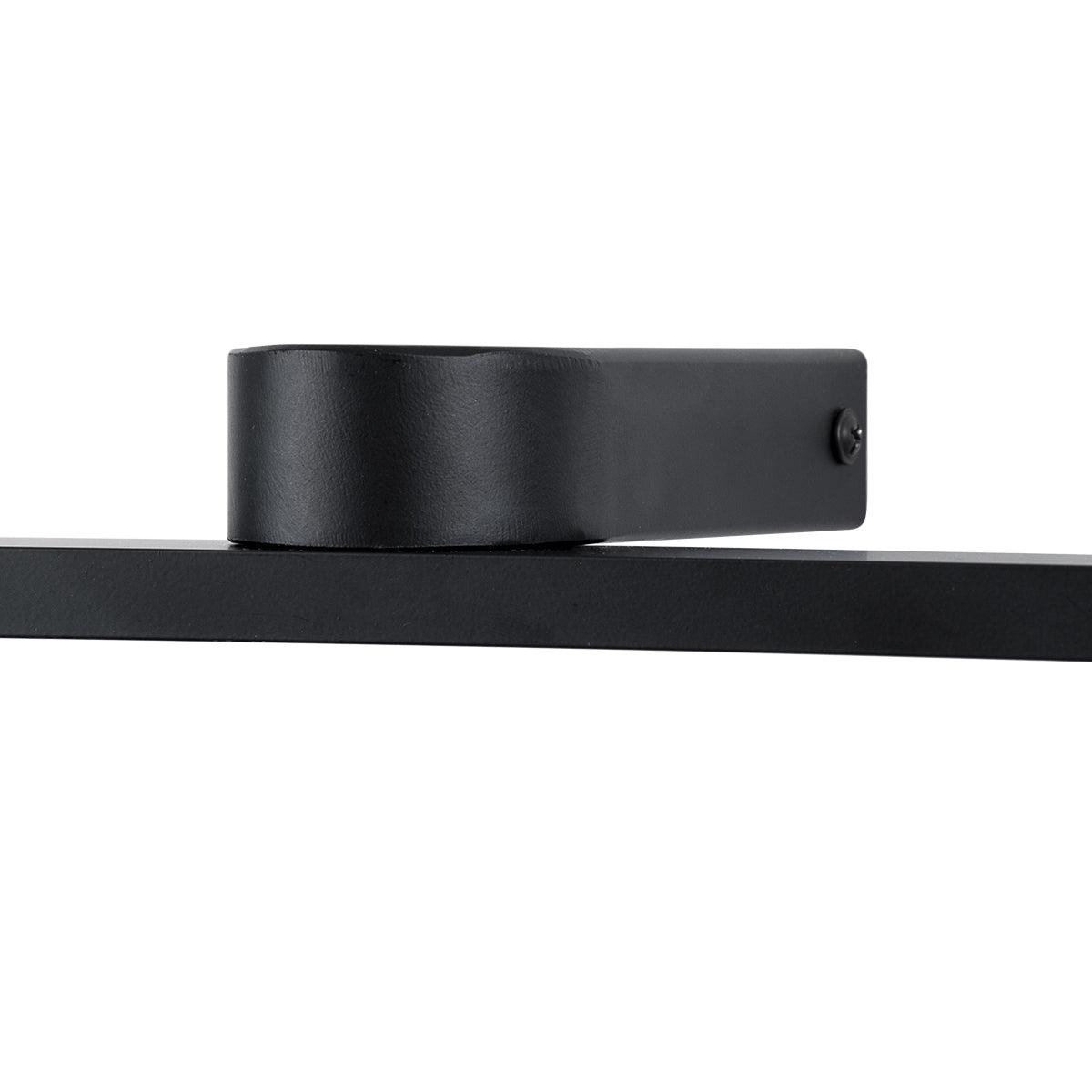 GloboStar® MEGAN 60448 Μοντέρνο Φωτιστικό Τοίχου - Απλίκα Καθρέπτη Μπάνιου - Πίνακα LED 12W 1400lm 120° AC 220-240V IP44 Μ60 x Π12 x Υ4cm - Φυσικό Λευκό 4500K - Μαύρο - ledmania.gr