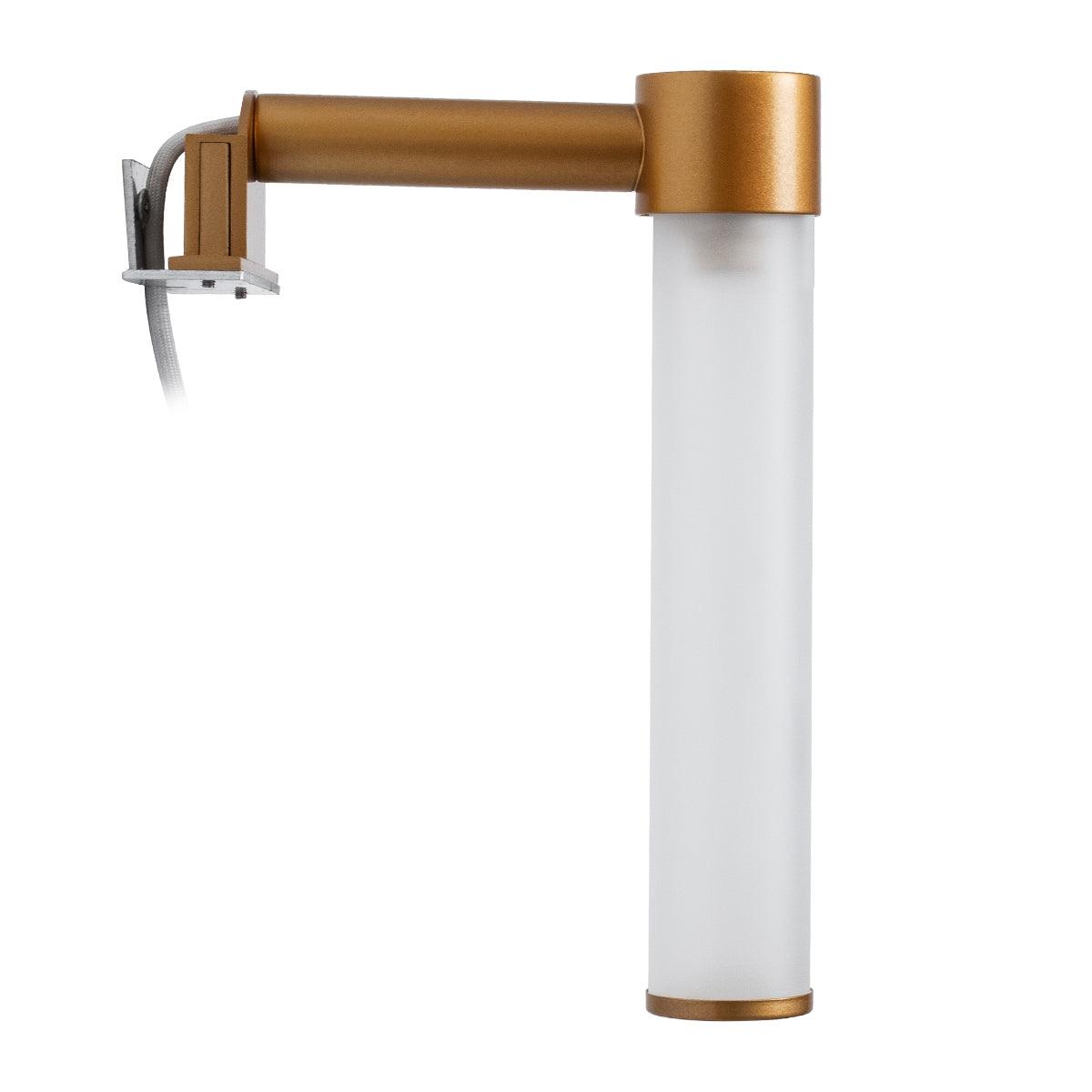 GloboStar® ELSA 60407 Μοντέρνο Φωτιστικό Τοίχου - Απλίκα Καθρέπτη Μπάνιου - Πίνακα 1 x G9 360° AC 220-240V IP44 Μ3.5 x Π13.5 x Υ20cm - Χάλκινο - ledmania.gr