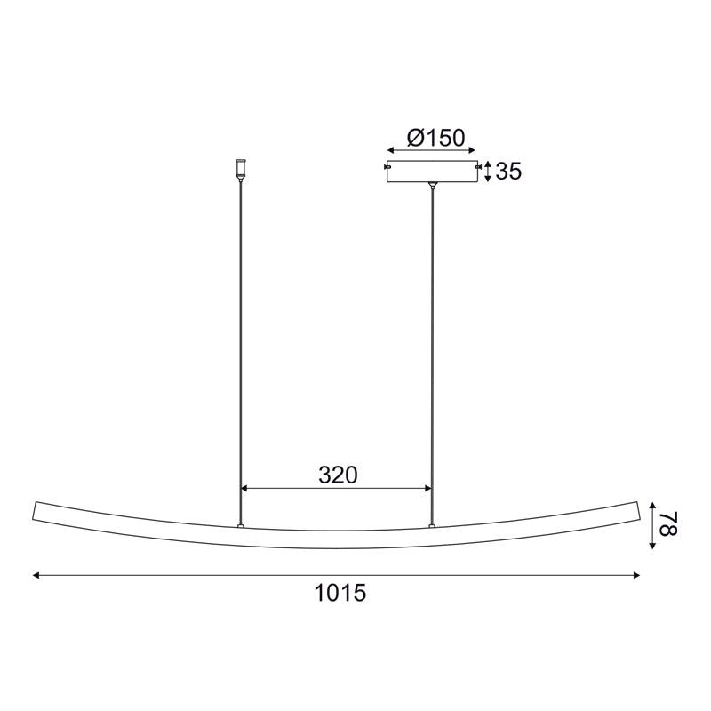 ΚΡΕΜΑΣΤΟ ΦΩΤΙΣΤΙΚΟ LED ΜΕΤΑΛΛΙΚΟ NAAVA 20W ΜΑΥΡΟ 3000Κ - ledmania.gr
