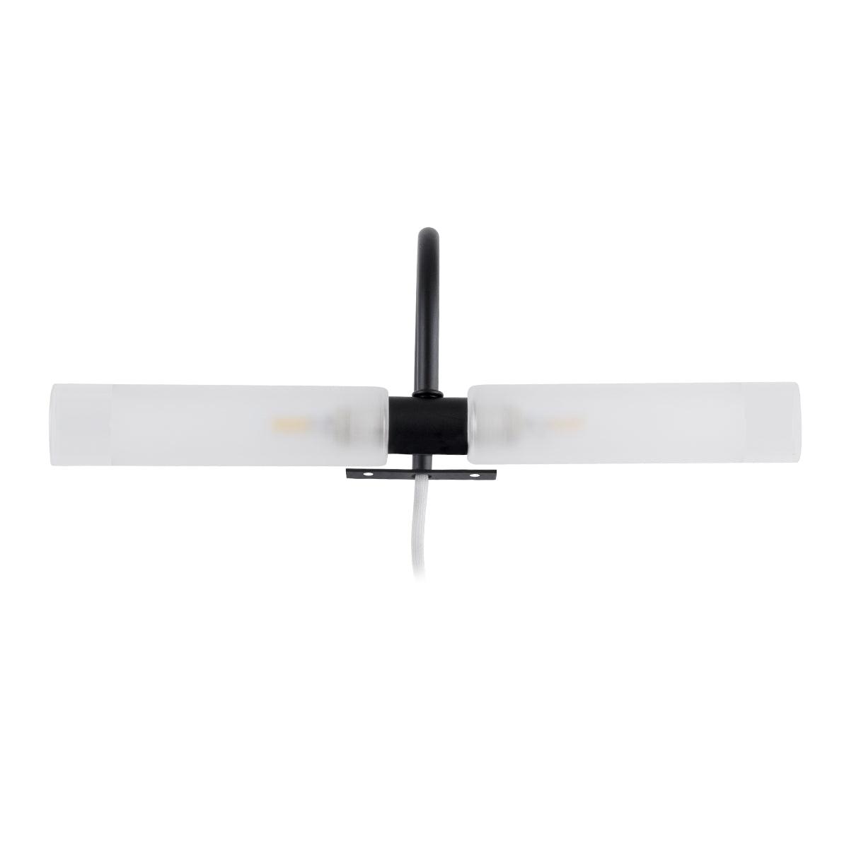 GloboStar® FLORA 60412 Μοντέρνο Φωτιστικό Τοίχου - Απλίκα Καθρέπτη Μπάνιου - Πίνακα 2 x G9 270° AC 220-240V IP44 Μ31 x Π13 x Υ12cm - Μαύρο - ledmania.gr