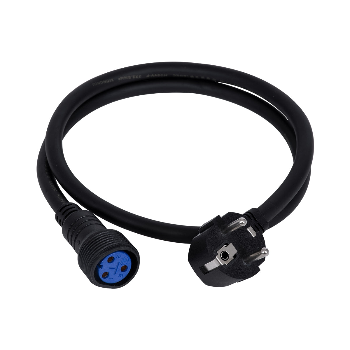 GloboStar® 51172 Καλώδιο Ρεύματος 3PIN DMX512 1 Μέτρο από Female XLR σε Male Πρίζα Schuko Τερματισμένο Αδιάβροχο IP65 Μ100cm - Μαύρο - ledmania.gr