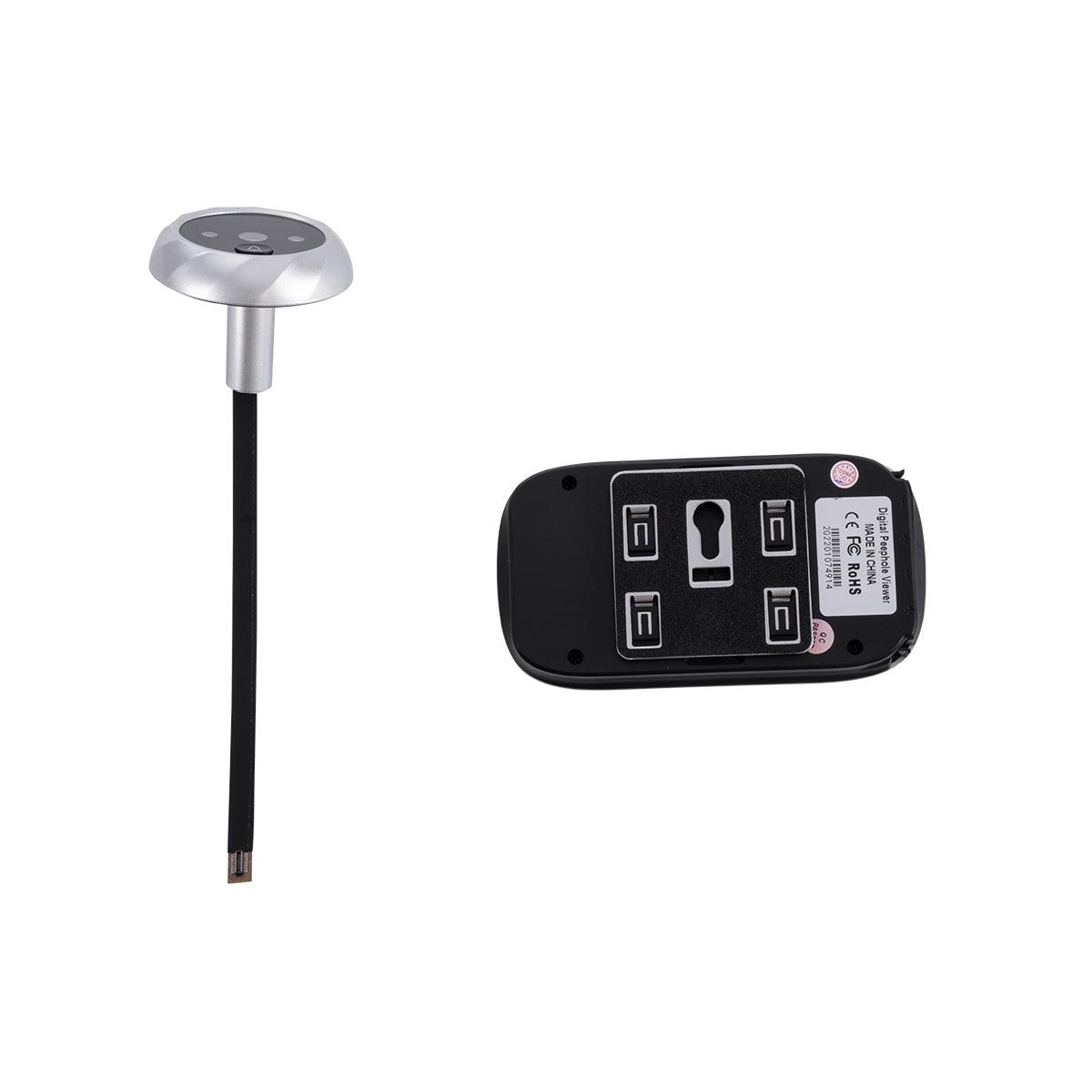 GloboStar® 86067 Επαναφορτιζόμενη Ψηφιακή Έξυπνη Camera Εξώπορτας 90° Μοιρών με Έγχρωμη Οθόνη 2.8" Inches - USB - Νυχτερινή Όραση με LED IR - Κουδούνι - Ασημί - ledmania.gr