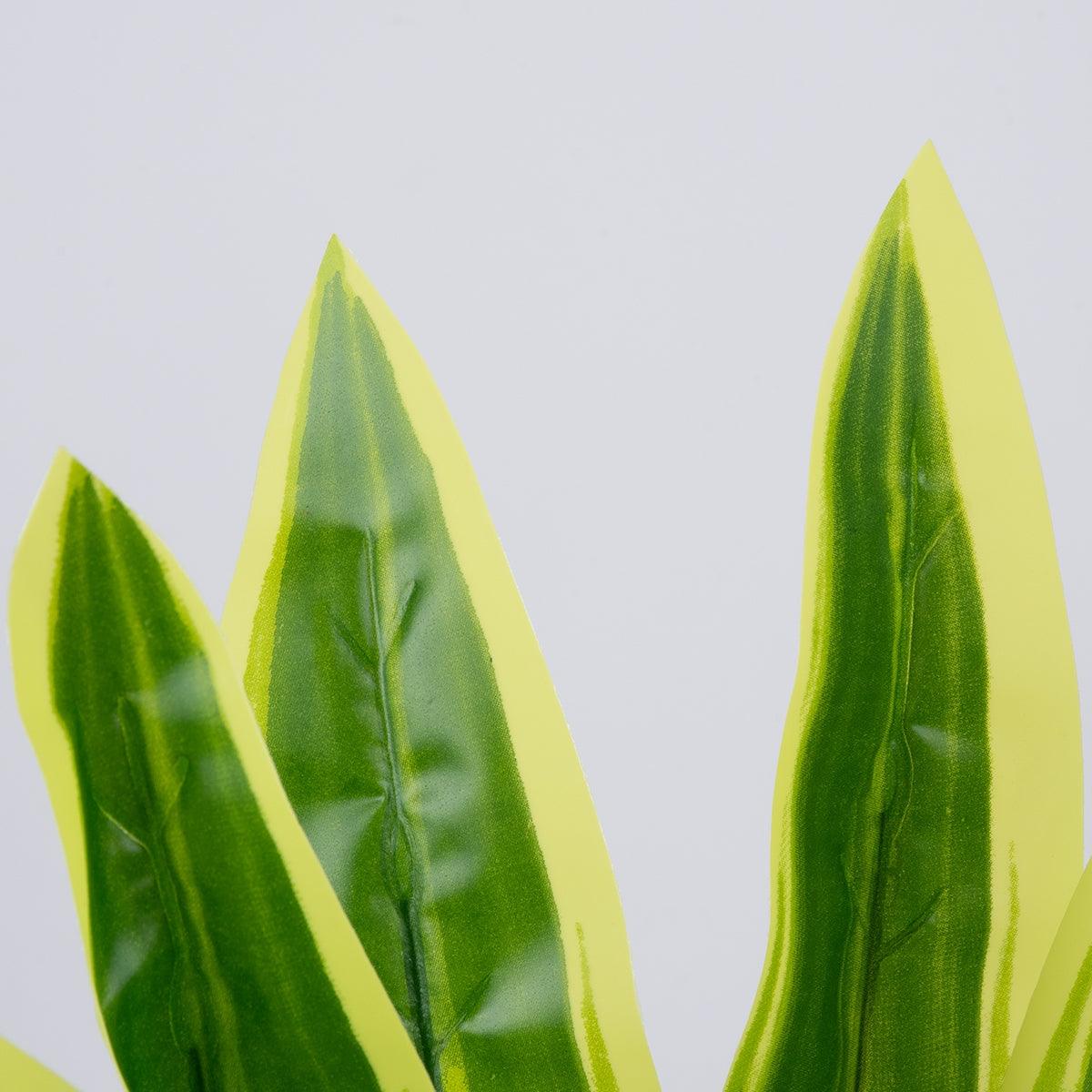 GloboStar® CORN PLANT 78285 Τεχνητό Φυτό Δράκαινα Αρωματική - Μπουκέτο Διακοσμητικών Φυτών - Κλαδιών με Φύλλωμα Πράσινο - Κίτρινο Υ48cm - ledmania.gr