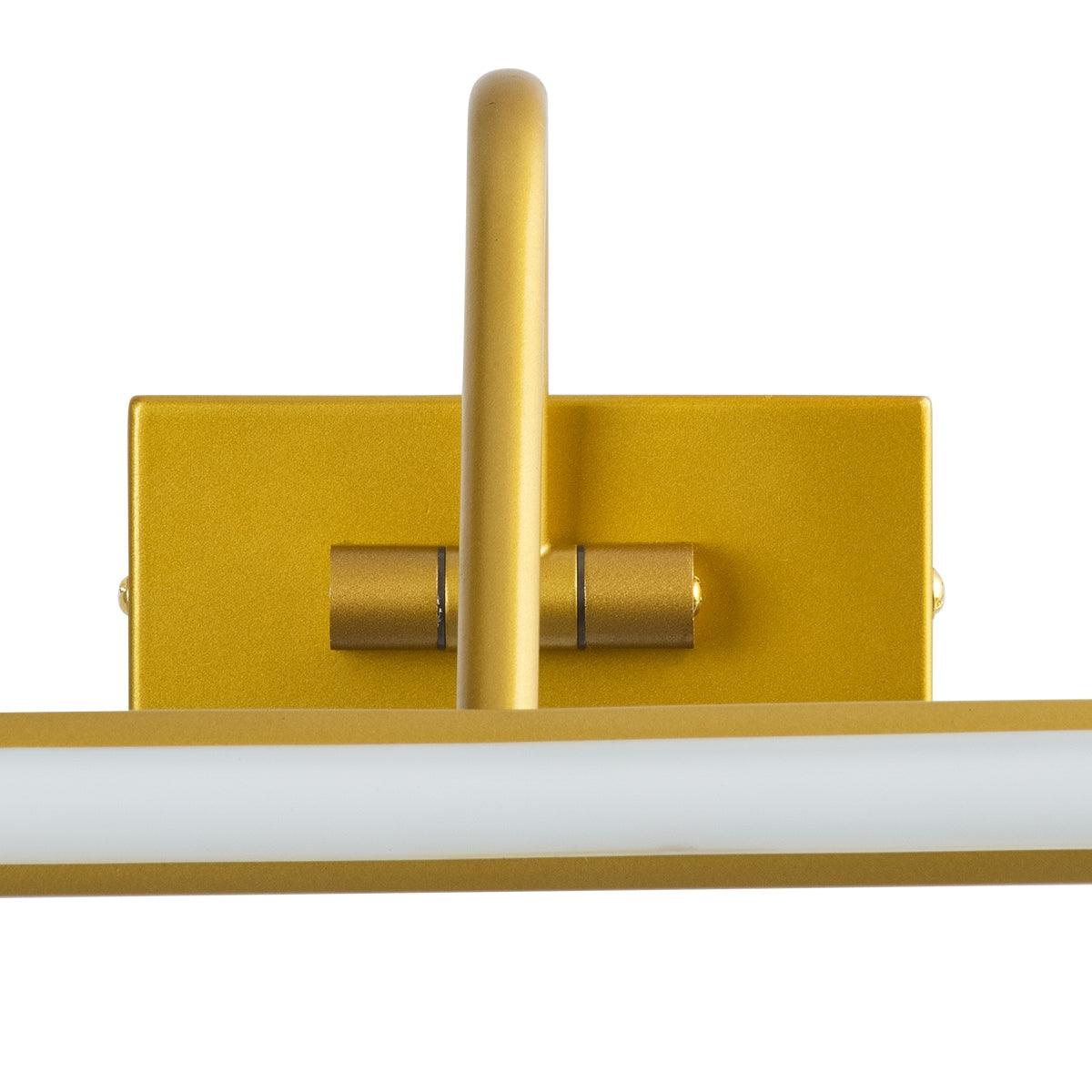GloboStar® MIRA 60433 Μοντέρνο Φωτιστικό Τοίχου - Απλίκα Καθρέπτη Μπάνιου - Πίνακα LED 12W 1400lm 120° AC 220-240V IP44 Μ60 x Π20 x Υ13cm - Φυσικό Λευκό 4500K - Χρυσό - ledmania.gr
