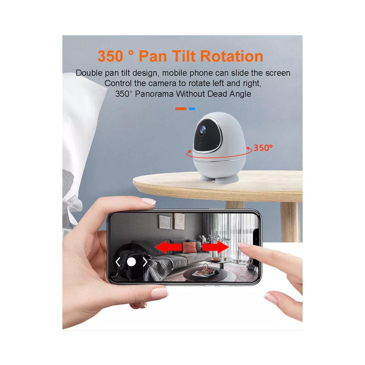 GloboStar® 86008 Rechargeable Table Camera WiFi HD 1080P 3MP 350° 5200mAh Two Way Audio & Motion Detection - Επαναφορτιζόμενη Επιτραπέζια Κάμερα WiFi HD 1080P 350° 5200mAh Διπλή Κατέυθυνση Ομιλίας με Ανιχνευτή Κίνησης - Λευκό - ledmania.gr