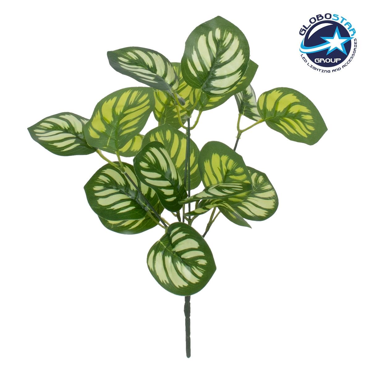 GloboStar® GREEN PEPEROMIA 78286 Τεχνητό Φυτό Πεπερόμια Πράσινη - Μπουκέτο Διακοσμητικών Φυτών - Κλαδιών με Φύλλωμα Πράσινο - Λευκό Υ33cm - ledmania.gr