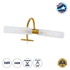 GloboStar® FLORA 60413 Μοντέρνο Φωτιστικό Τοίχου - Απλίκα Καθρέπτη Μπάνιου - Πίνακα 2 x G9 270° AC 220-240V IP44 Μ31 x Π13 x Υ12cm - Χρυσό - ledmania.gr
