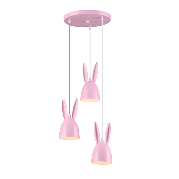 Φωτιστικό κρεμαστό BUNNY 3xΕ27 μεταλλικό ροζ D35xh100cm - ledmania.gr