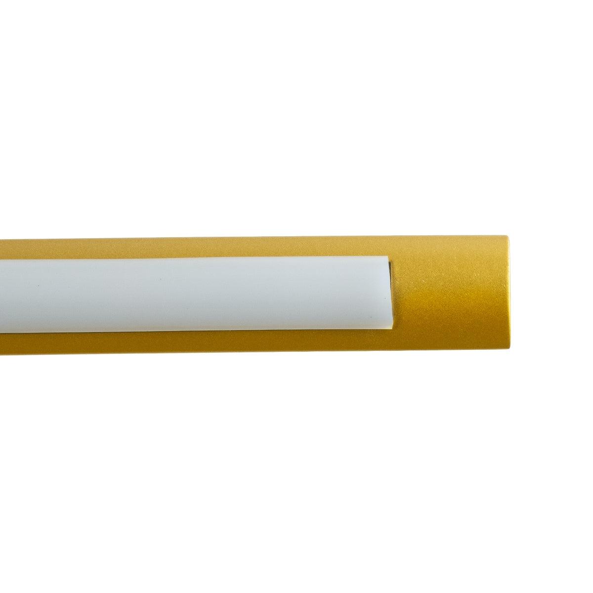GloboStar® MIRA 60433 Μοντέρνο Φωτιστικό Τοίχου - Απλίκα Καθρέπτη Μπάνιου - Πίνακα LED 12W 1400lm 120° AC 220-240V IP44 Μ60 x Π20 x Υ13cm - Φυσικό Λευκό 4500K - Χρυσό - ledmania.gr