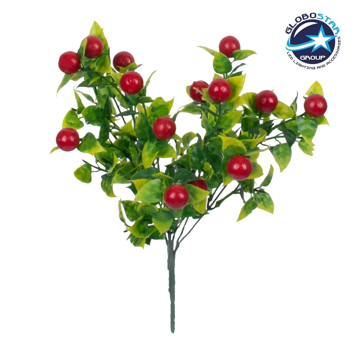 GloboStar® BUTCHERS BROOM 78268 Τεχνητό Φυτό Ρούσκος - Μπουκέτο Διακοσμητικών Φυτών - Κλαδιών με Φύλλωμα Πράσινο - Κόκκινο - Κίτρινο Υ30cm - ledmania.gr