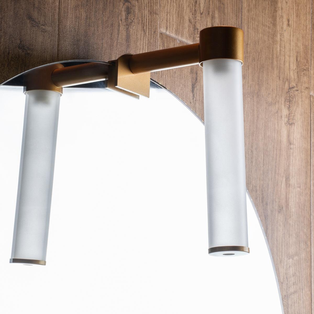 GloboStar® ELSA 60407 Μοντέρνο Φωτιστικό Τοίχου - Απλίκα Καθρέπτη Μπάνιου - Πίνακα 1 x G9 360° AC 220-240V IP44 Μ3.5 x Π13.5 x Υ20cm - Χάλκινο - ledmania.gr