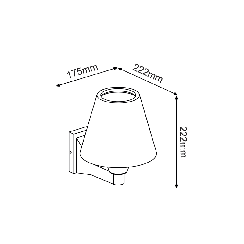 ^E27 WALL LUMINAIRE 230V AC DARK GREY IP65 MAX.15W LED LAMP - ledmania.gr