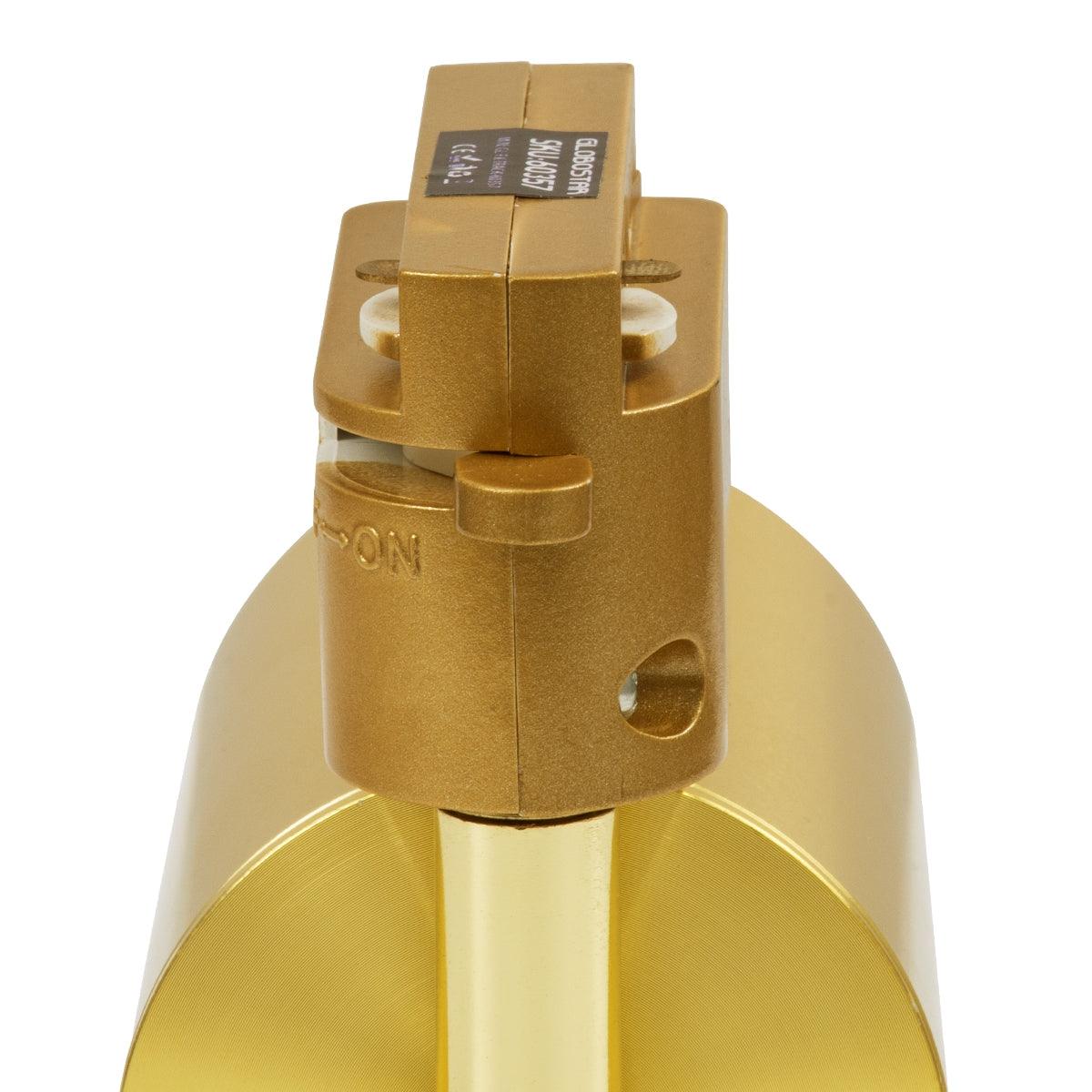GloboStar® LEO 60357 Κινούμενο Στρόγγυλο Φωτιστικό Σποτ Ράγας Αλουμινίου με Ντουί GU10 AC 220-240V IP20 Φ6 x Υ19cm - 2 Γραμμών - Χρυσό Πλατίνα - ledmania.gr