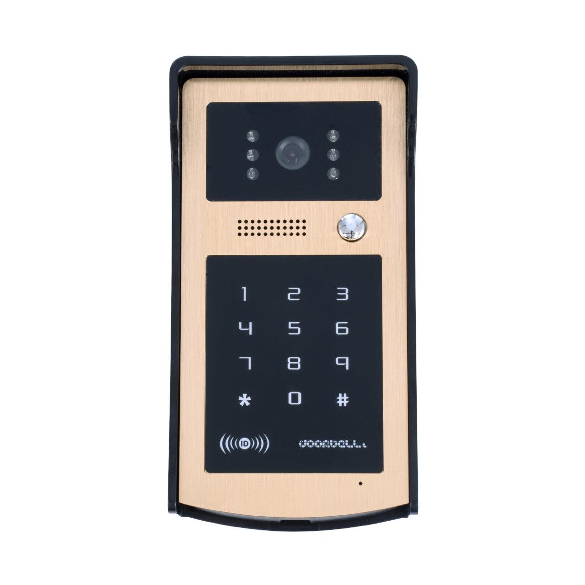 GloboStar® 86059 Σετ Θυροτηλεόρασης με Έγχρωμη Οθόνη Αφής 7" και Κάμερα 1080P HD & 4 Επαγωγικά Κλειδιά για Ηλεκτρονικές Κλειδαριές - Μαύρο - Χρυσό - ledmania.gr