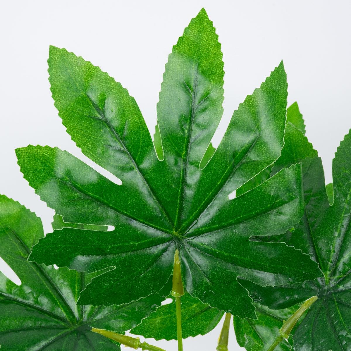GloboStar® FATSIA 78283 Τεχνητό Φυτό Φάτσια - Μπουκέτο Διακοσμητικών Φυτών - Κλαδιών με Φύλλωμα Πράσινο Υ36cm - ledmania.gr