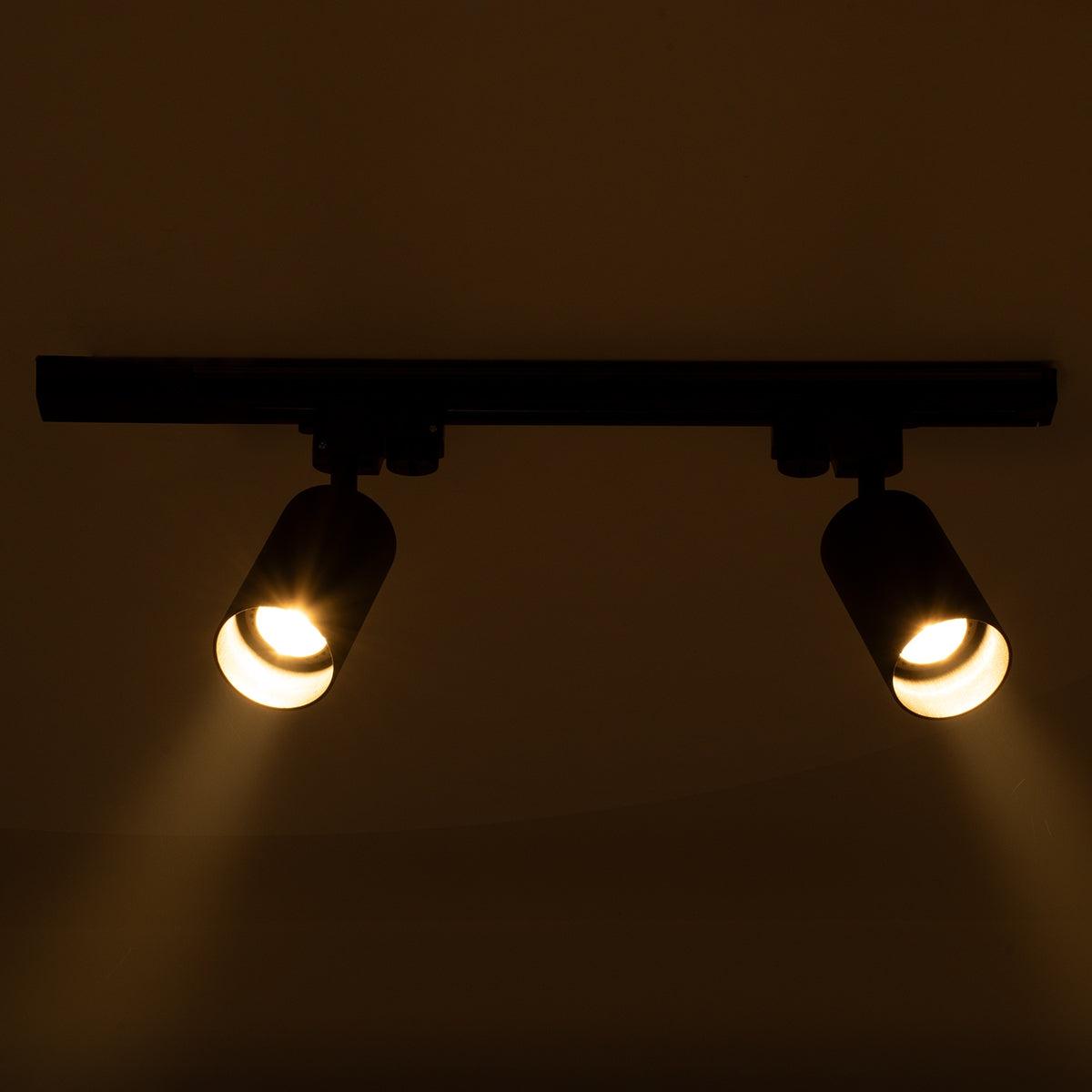 GloboStar® LEO 60358 Μοντέρνο Φωτιστικό Οροφής Ράγα με Κινούμενα Σποτ Αλουμινίου Δίφωτο 2 x GU10 AC 220-240V IP20 Μ50.5 x Π6 x Υ20cm - 2 Γραμμών - Χρυσό Πλατίνα - ledmania.gr