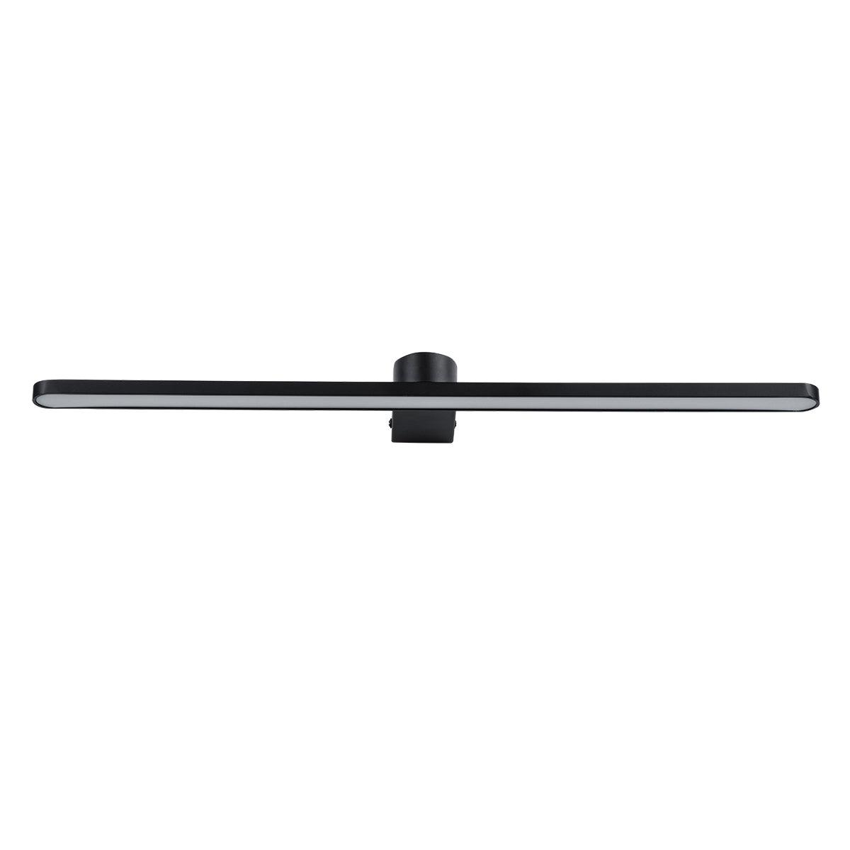 GloboStar® MEGAN 60448 Μοντέρνο Φωτιστικό Τοίχου - Απλίκα Καθρέπτη Μπάνιου - Πίνακα LED 12W 1400lm 120° AC 220-240V IP44 Μ60 x Π12 x Υ4cm - Φυσικό Λευκό 4500K - Μαύρο - ledmania.gr
