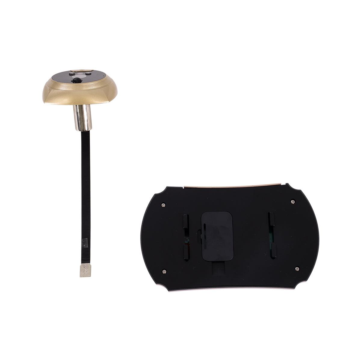 GloboStar® 86066 Επαναφορτιζόμενη Ψηφιακή Έξυπνη Camera Εξώπορτας 90° Μοιρών με Έγχρωμη Οθόνη 3.5" Inches - USB - Νυχτερινή Όραση με LED IR - Κουδούνι - Χρυσό - ledmania.gr