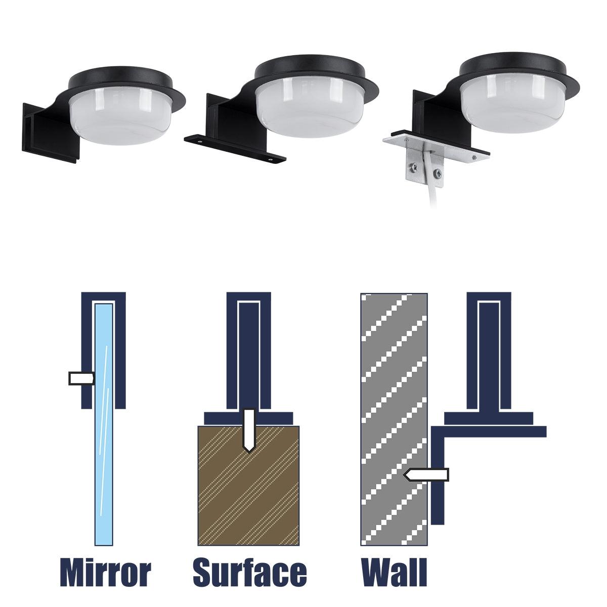 GloboStar® KIARA 60400 Μοντέρνο Φωτιστικό Τοίχου - Απλίκα Καθρέπτη Μπάνιου με 3 Τρόπους Τοποθέτησης LED 5W 560lm 120° AC 220-240V IP44 Μ10 x Π13 x Υ3cm - Φυσικό Λευκό 4500K - Μαύρο - ledmania.gr