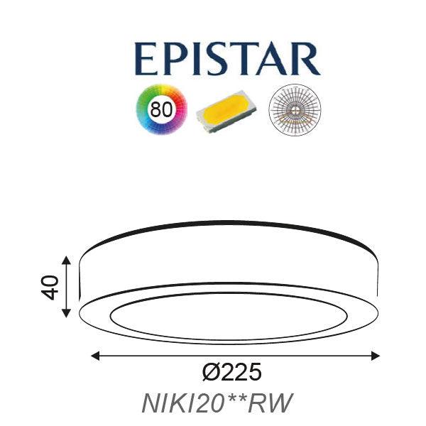 ROUND W  CEIL LED DIM SLIM PANEL 20W 6000K 1480Lm 230V Φ225 - ledmania.gr