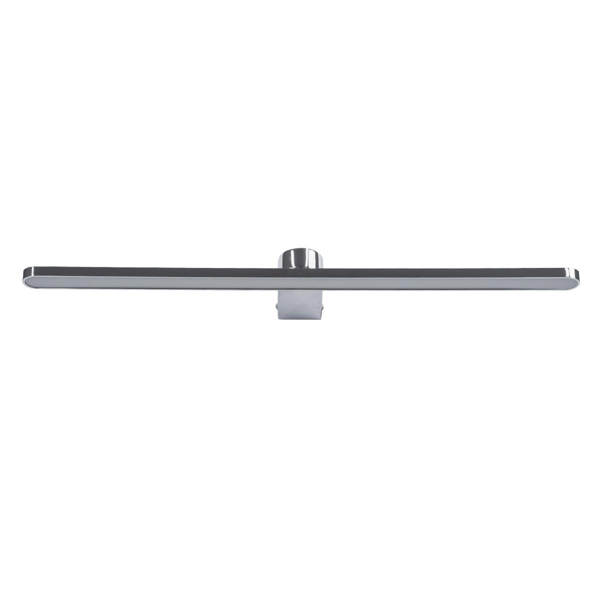 GloboStar® MEGAN 60449 Μοντέρνο Φωτιστικό Τοίχου - Απλίκα Καθρέπτη Μπάνιου - Πίνακα LED 12W 1400lm 120° AC 220-240V IP44 Μ60 x Π12 x Υ4cm - Φυσικό Λευκό 4500K - Χρώμιο Νίκελ - ledmania.gr