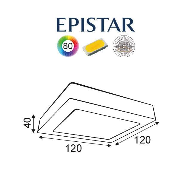 SQUARE NM CEIL.LED SLIMPANEL 8W 6000K 520Lm230V 120X120 Ra80 - ledmania.gr