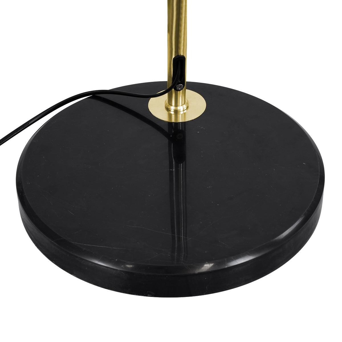 GloboStar® PRAGUE 00991 Μοντέρνο Φωτιστικό Δαπέδου Μονόφωτο 1 x E27 Χρυσό Μεταλλικό Καμπάνα & Μαύρη Μαρμάρινη Βάση L90 x W29.5 x H180cm - ledmania.gr