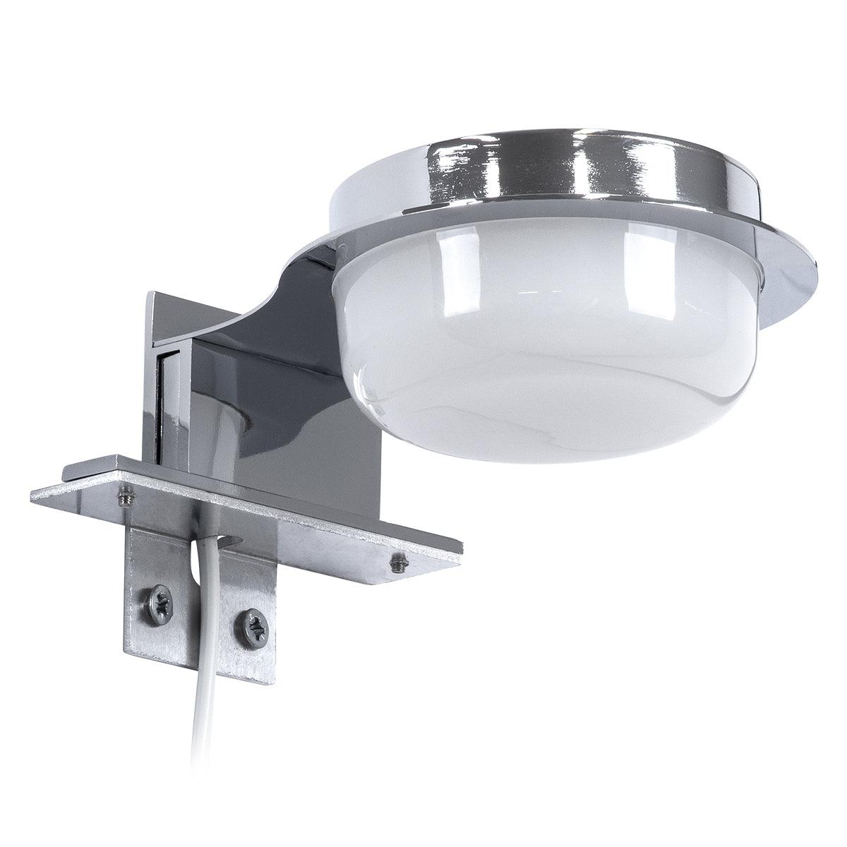 GloboStar® KIARA 60402 Μοντέρνο Φωτιστικό Τοίχου - Απλίκα Καθρέπτη Μπάνιου με 3 Τρόπους Τοποθέτησης LED 5W 560lm 120° AC 220-240V IP44 Μ10 x Π13 x Υ3cm - Φυσικό Λευκό 4500K - Χρώμιο Νίκελ - ledmania.gr