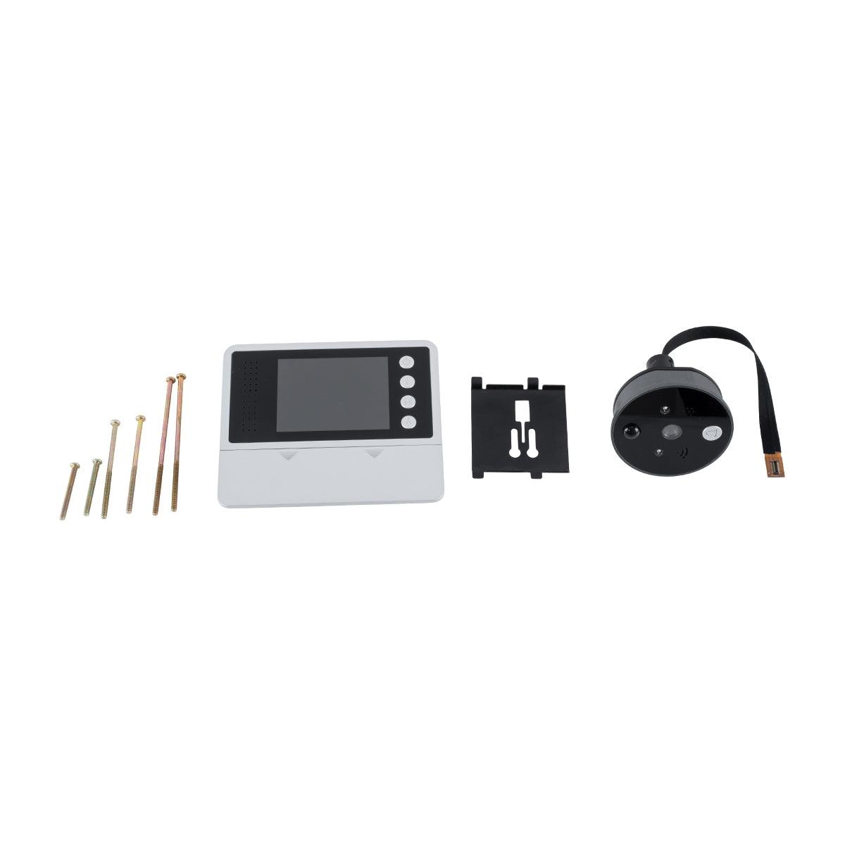 GloboStar® 86017 Ψηφιακή Έξυπνη Camera Εξώπορτας 90° Μοιρών με Έγχρωμη Οθόνη 2.8" Inches - Νυχτερινή Όραση με LED IR - Κουδούνι - Εσωτερική Μνήμη Αποθήκευσης - Λειτουργεί με 4 Μπαταρίες AAA - ledmania.gr