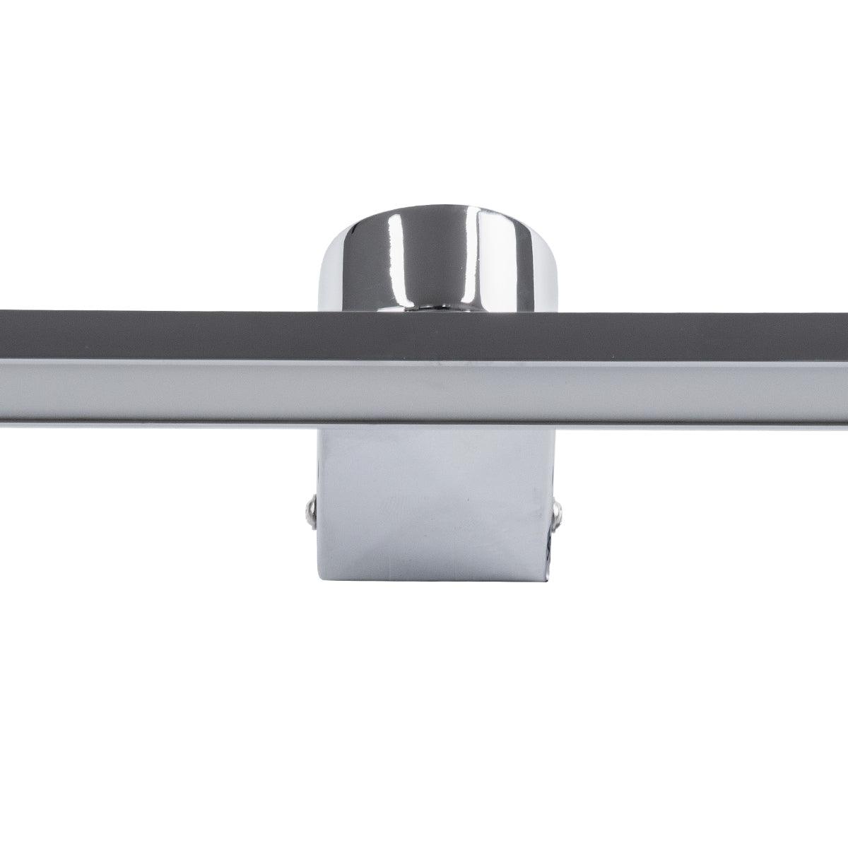 GloboStar® MEGAN 60449 Μοντέρνο Φωτιστικό Τοίχου - Απλίκα Καθρέπτη Μπάνιου - Πίνακα LED 12W 1400lm 120° AC 220-240V IP44 Μ60 x Π12 x Υ4cm - Φυσικό Λευκό 4500K - Χρώμιο Νίκελ - ledmania.gr