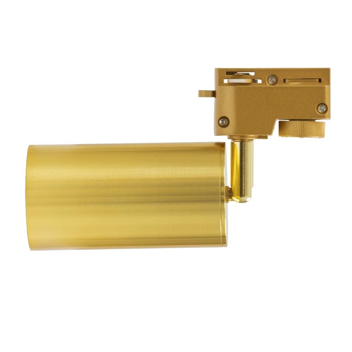 GloboStar® LEO 60357 Κινούμενο Στρόγγυλο Φωτιστικό Σποτ Ράγας Αλουμινίου με Ντουί GU10 AC 220-240V IP20 Φ6 x Υ19cm - 2 Γραμμών - Χρυσό Πλατίνα - ledmania.gr