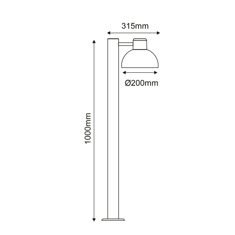 ΜΑΥΡΟ ΦΩΤΙΣΤΙΚΟ BERO 1XE27 MAX.10W LED IP44 ΜΕ ΚΟΛΩΝΑ & ΟΠΑΛ PC ΚΑΛΥΜΜΑ - ledmania.gr