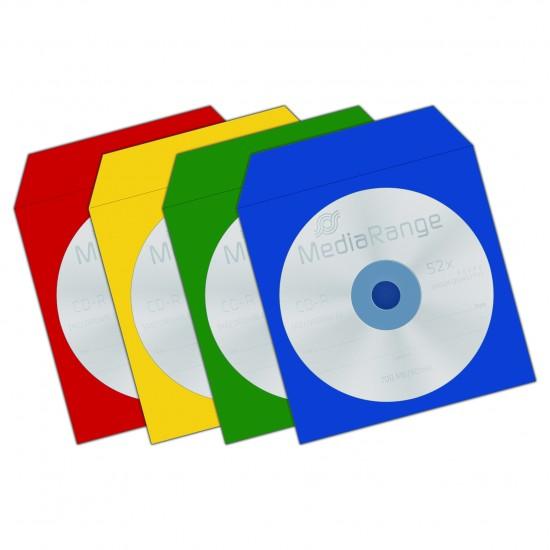 MediaRange Paper Sleeves for 1 Disc Assorted Colours 100 Pack (MRBOX67) - ledmania.gr