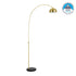 GloboStar® PRAGUE 00991 Μοντέρνο Φωτιστικό Δαπέδου Μονόφωτο 1 x E27 Χρυσό Μεταλλικό Καμπάνα & Μαύρη Μαρμάρινη Βάση L90 x W29.5 x H180cm - ledmania.gr