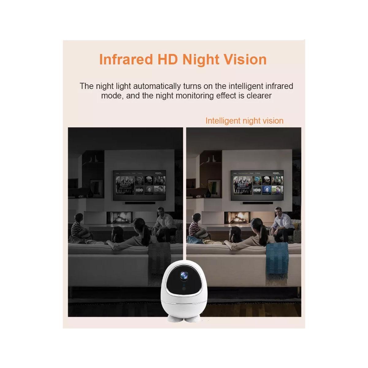 GloboStar® 86008 Rechargeable Table Camera WiFi HD 1080P 3MP 350° 5200mAh Two Way Audio & Motion Detection - Επαναφορτιζόμενη Επιτραπέζια Κάμερα WiFi HD 1080P 350° 5200mAh Διπλή Κατέυθυνση Ομιλίας με Ανιχνευτή Κίνησης - Λευκό - ledmania.gr