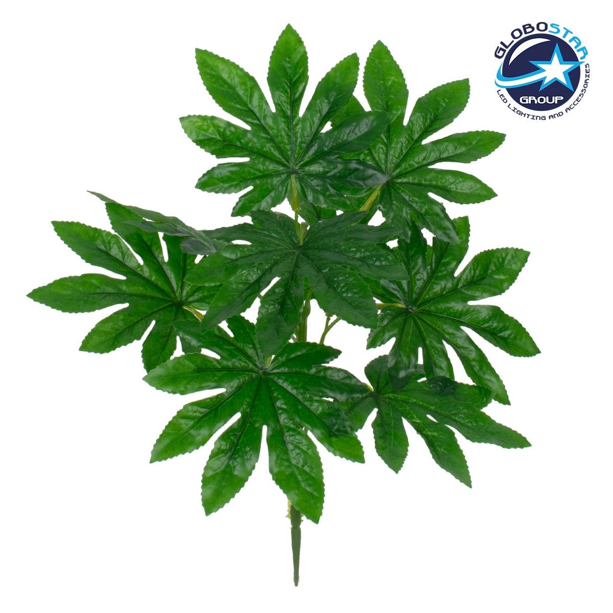 GloboStar® FATSIA 78283 Τεχνητό Φυτό Φάτσια - Μπουκέτο Διακοσμητικών Φυτών - Κλαδιών με Φύλλωμα Πράσινο Υ36cm - ledmania.gr