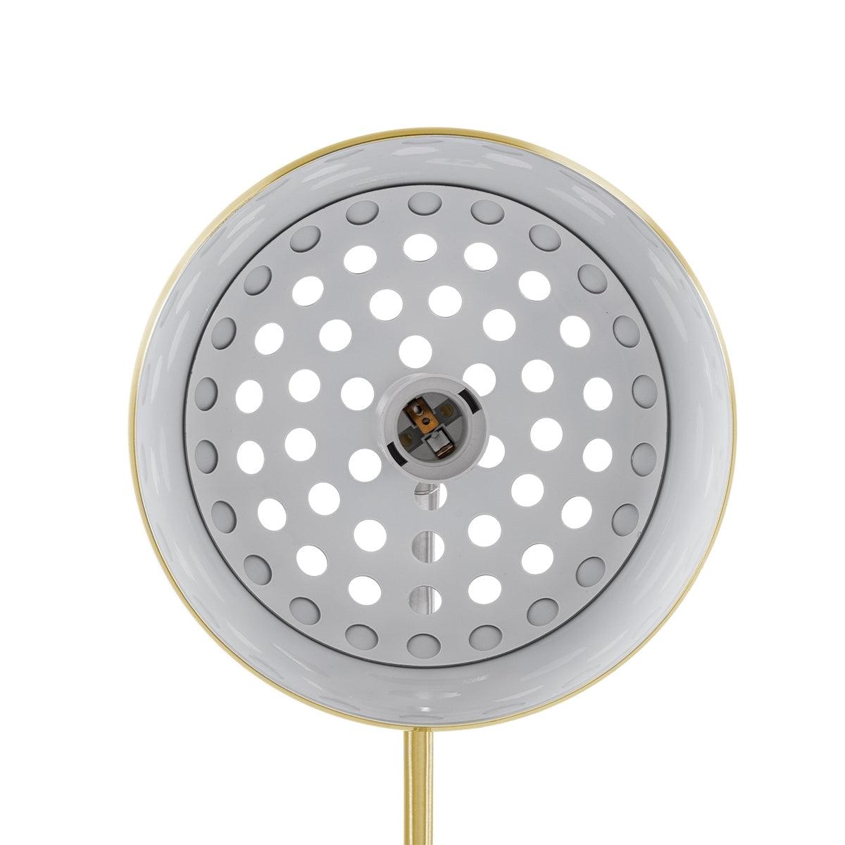 GloboStar® PRAGUE 00991 Μοντέρνο Φωτιστικό Δαπέδου Μονόφωτο 1 x E27 Χρυσό Μεταλλικό Καμπάνα & Μαύρη Μαρμάρινη Βάση L90 x W29.5 x H180cm - ledmania.gr
