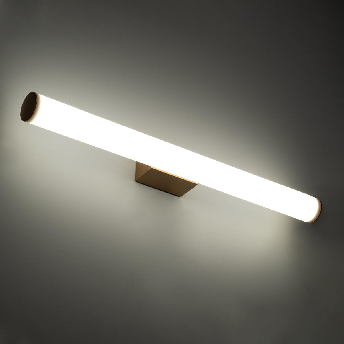 GloboStar® MABEL 60431 Μοντέρνο Φωτιστικό Τοίχου - Απλίκα Καθρέπτη Μπάνιου - Πίνακα LED 12W 1400lm 270° AC 220-240V IP44 Μ60 x Π10 x Υ5cm - Φυσικό Λευκό 4500K - Χάλκινο - ledmania.gr