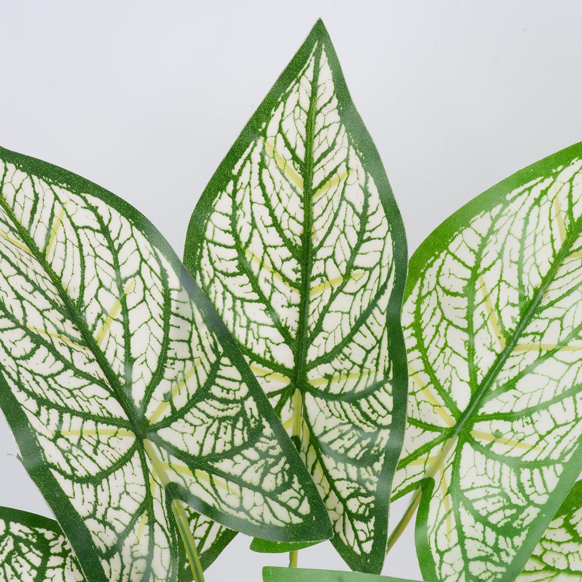 GloboStar® SYNGONIUM 78224 Τεχνητό Φυτό Συγγόνιο - Μπουκέτο Διακοσμητικών Φυτών - Κλαδιών με Φύλλωμα Πράσινο - Λευκό Υ37cm - ledmania.gr