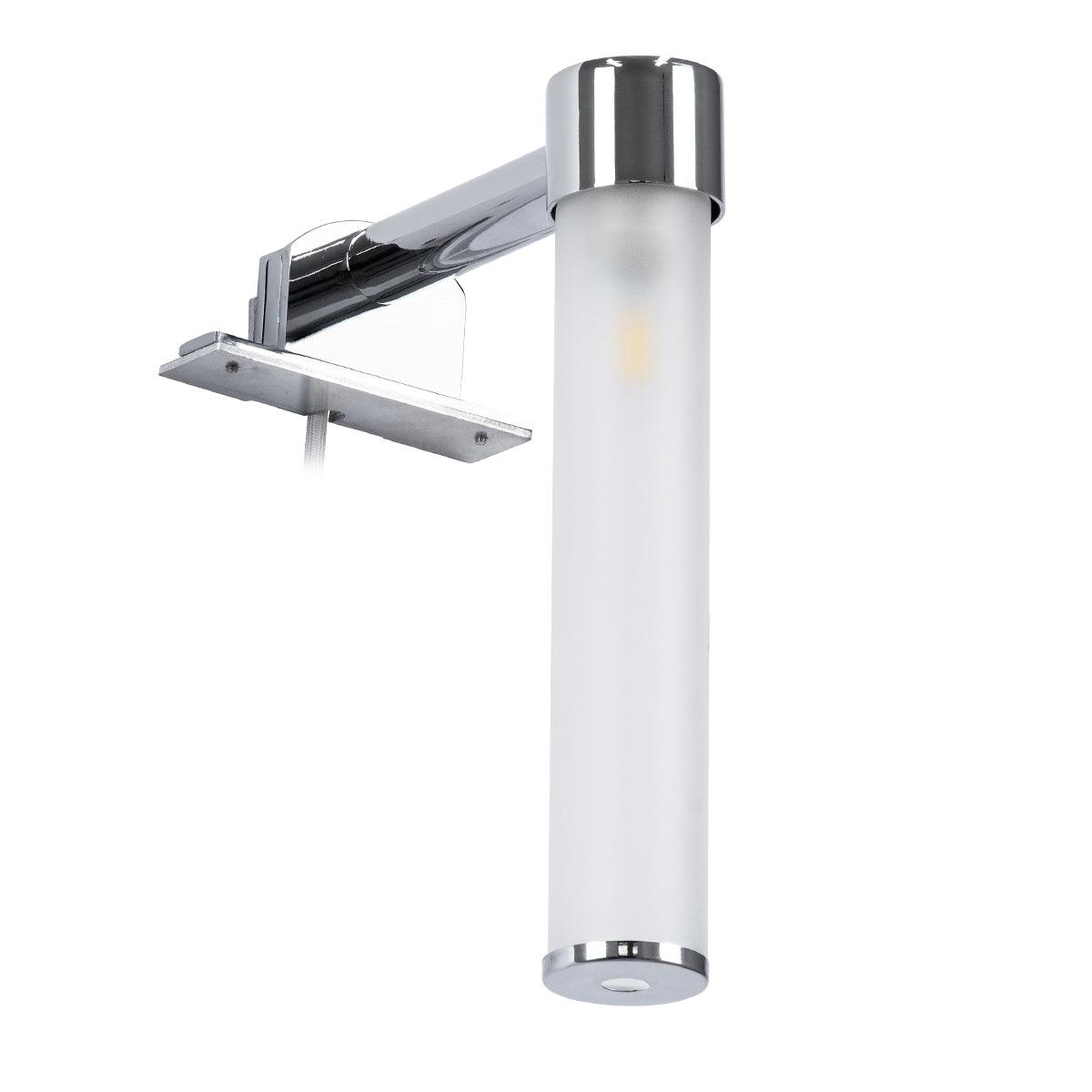 GloboStar® ELSA 60406 Μοντέρνο Φωτιστικό Τοίχου - Απλίκα Καθρέπτη Μπάνιου - Πίνακα 1 x G9 360° AC 220-240V IP44 Μ3.5 x Π13.5 x Υ20cm - Χρώμιο Νίκελ - ledmania.gr
