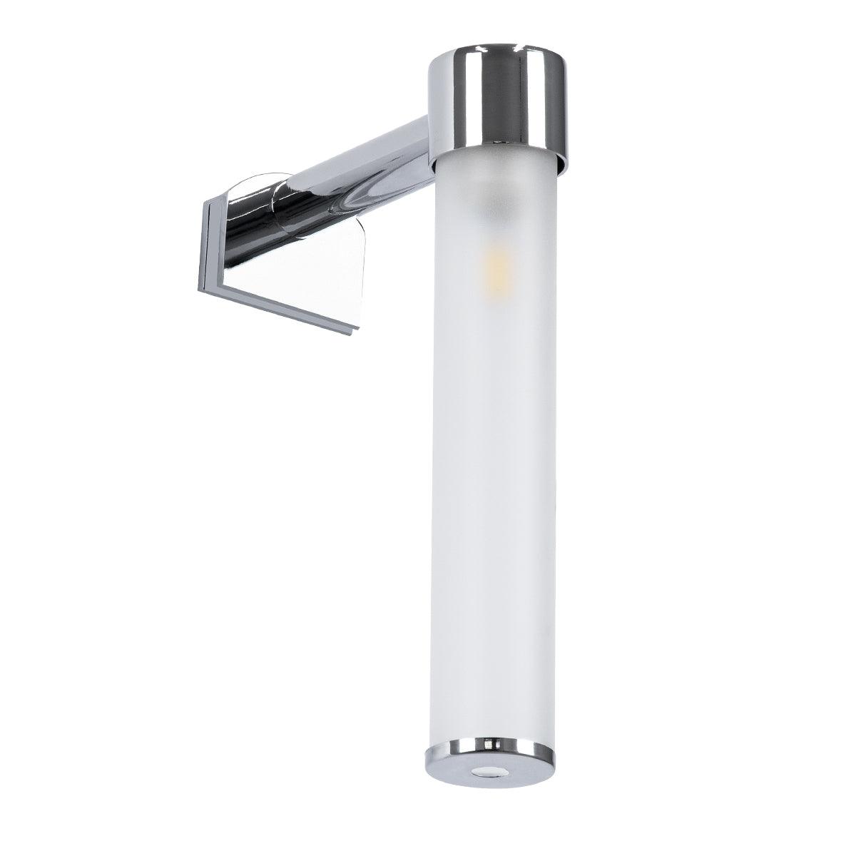 GloboStar® ELSA 60406 Μοντέρνο Φωτιστικό Τοίχου - Απλίκα Καθρέπτη Μπάνιου - Πίνακα 1 x G9 360° AC 220-240V IP44 Μ3.5 x Π13.5 x Υ20cm - Χρώμιο Νίκελ - ledmania.gr
